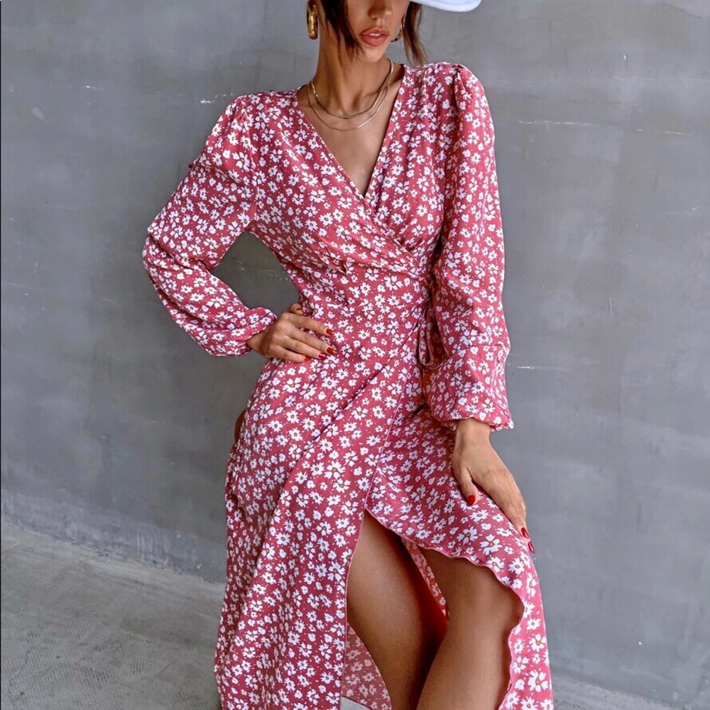 Floral wrap dress